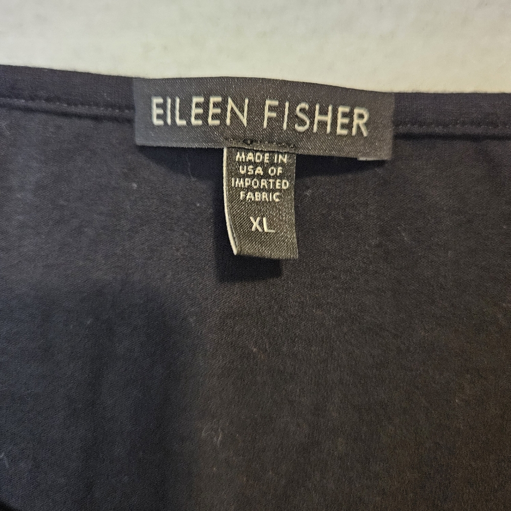 Eileen Fisher Classic Flowy Maxi Sleeveless Black Dress Size XL - Picture 4 of 9